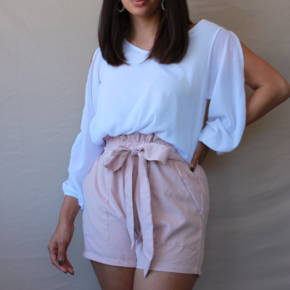 Paper Bag Tie High Wasted Shorts